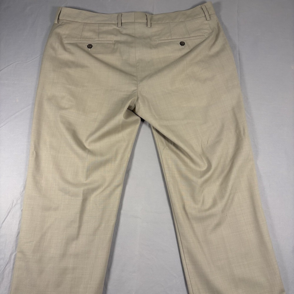 Tommy Bahama Mens 38x34 100% Wool Dress Pants Tan Khaki Flat Front Straight Leg - Picture 5 of 12